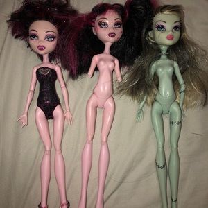 Three USED Monster High Dolls